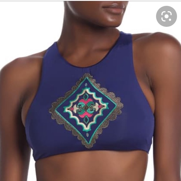 SAHA Other - SAHA Macondo Halter Embroidered Bikini Top SZ S NWOT